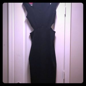 ASOS cutout black midi dress